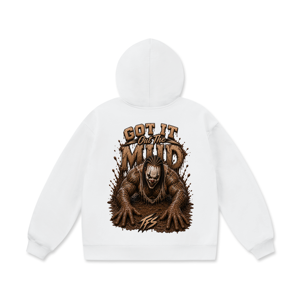 "Got it out the Mud" oversized fleece hoodie