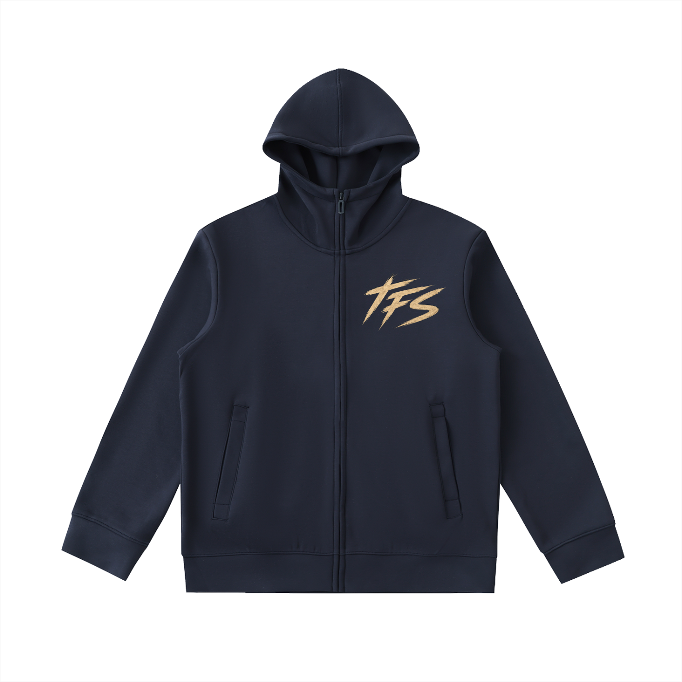 Navy Cream "ICONIC" High Neck Hoodie