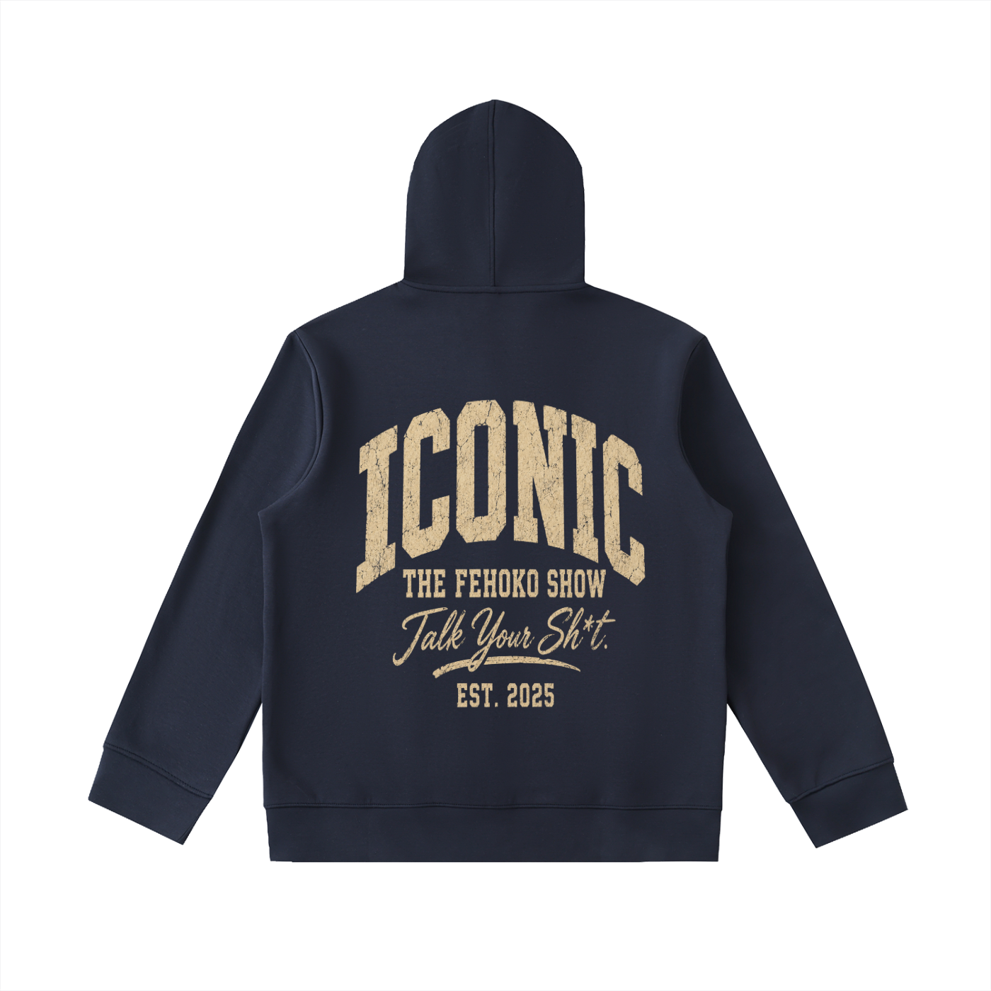 Navy Cream "ICONIC" High Neck Hoodie